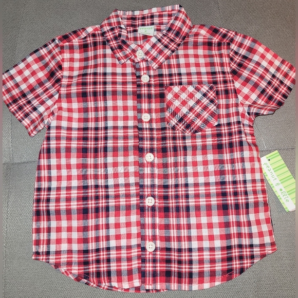 18mo Peanut & Ollie checkered button-down collared dress shirt - Picture 1 of 4
